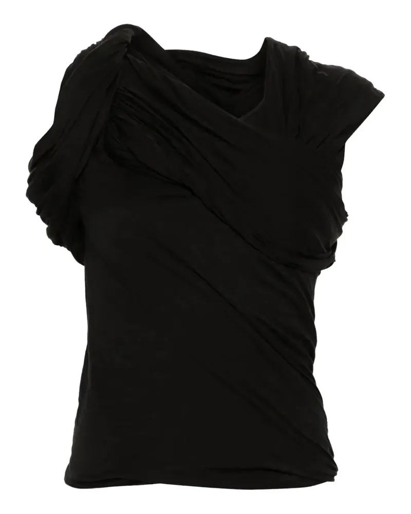 Rick Owens Oberteil mit drapierten Schultern - Schwarz Schwarz