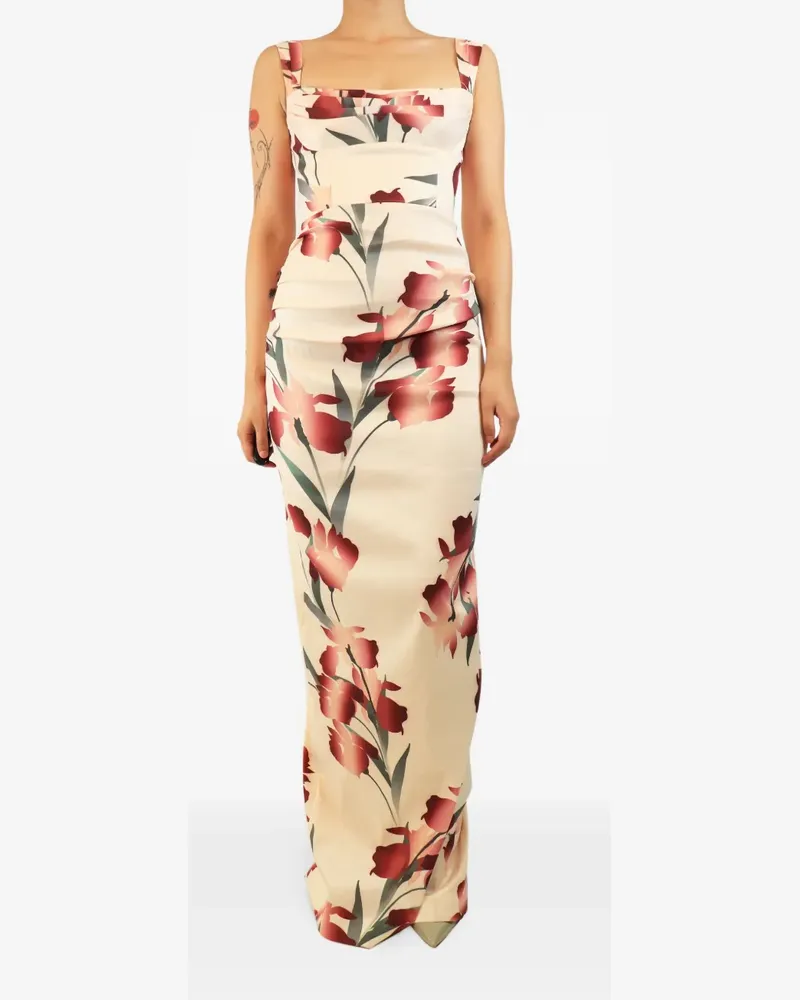 Rebecca Vallance Linnea floral-print maxi dress - Nude Nude