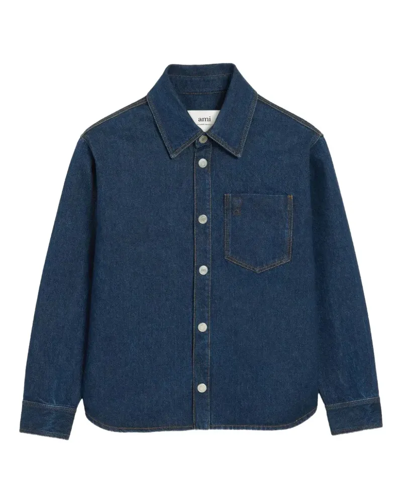 AMI Paris Jeanshemd mit Brusttasche - Blau Blau