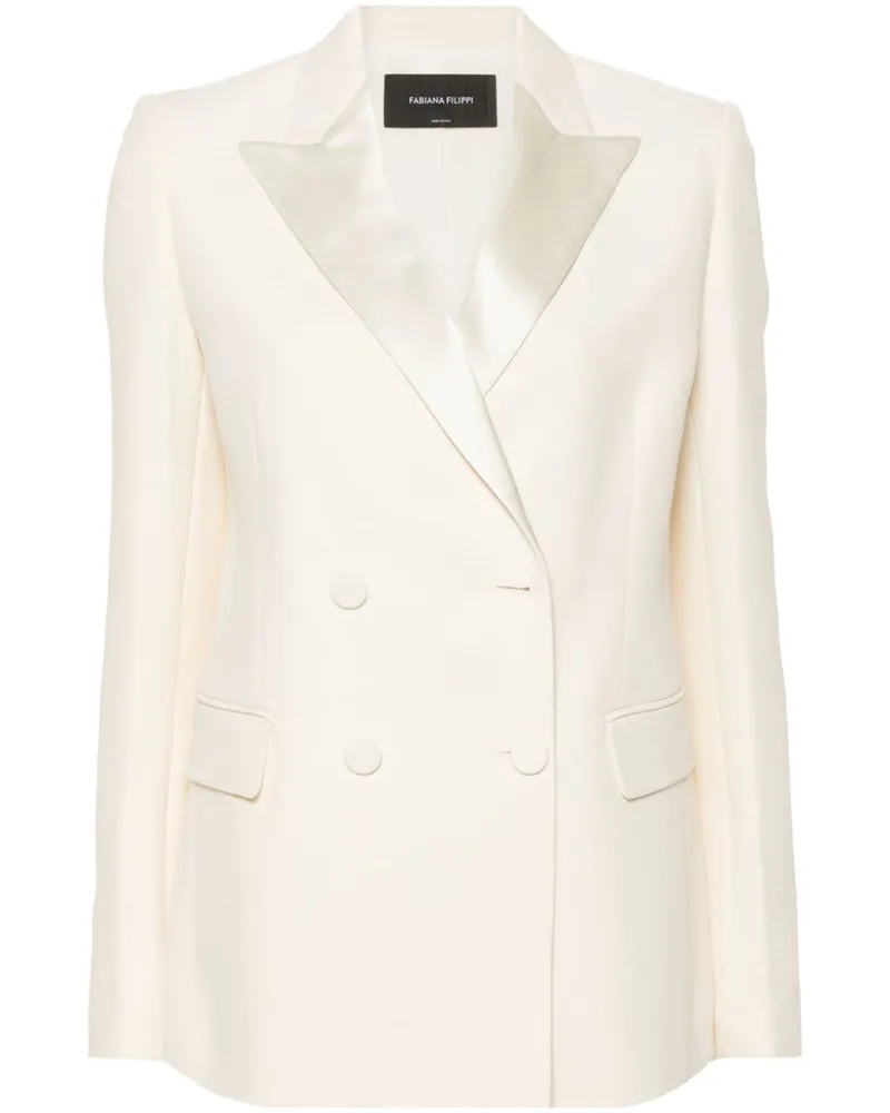 Fabiana Filippi Doppelreihiger Blazer aus Krepp - Nude Nude
