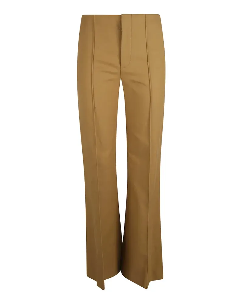 Chloé flared cotton trousers - Braun Braun