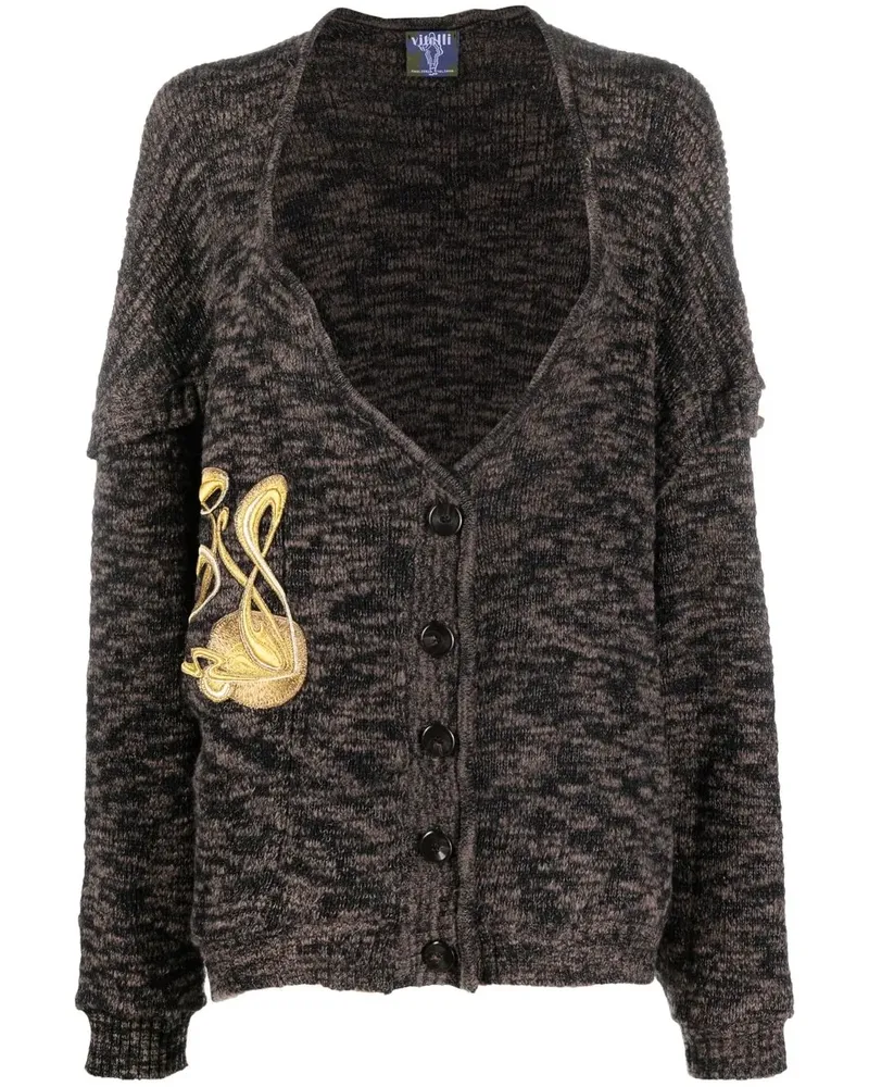 VITELLI Bestickter Cardigan - Braun Braun