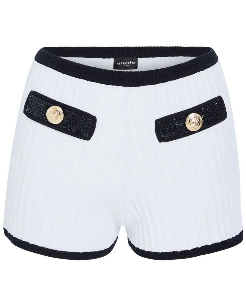 Retrofête Kurze Tora Strick-Shorts - Weiß Weiß