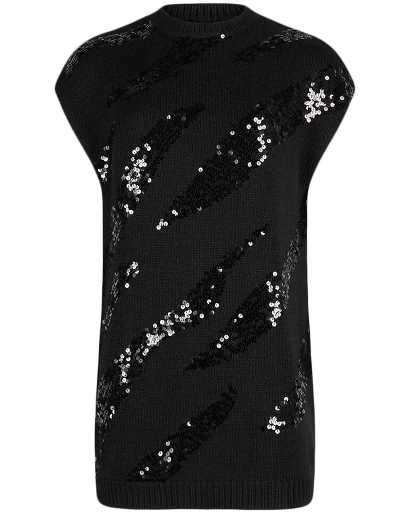 RTA Samantha Wickelkleid mit Pailletten - Schwarz Schwarz