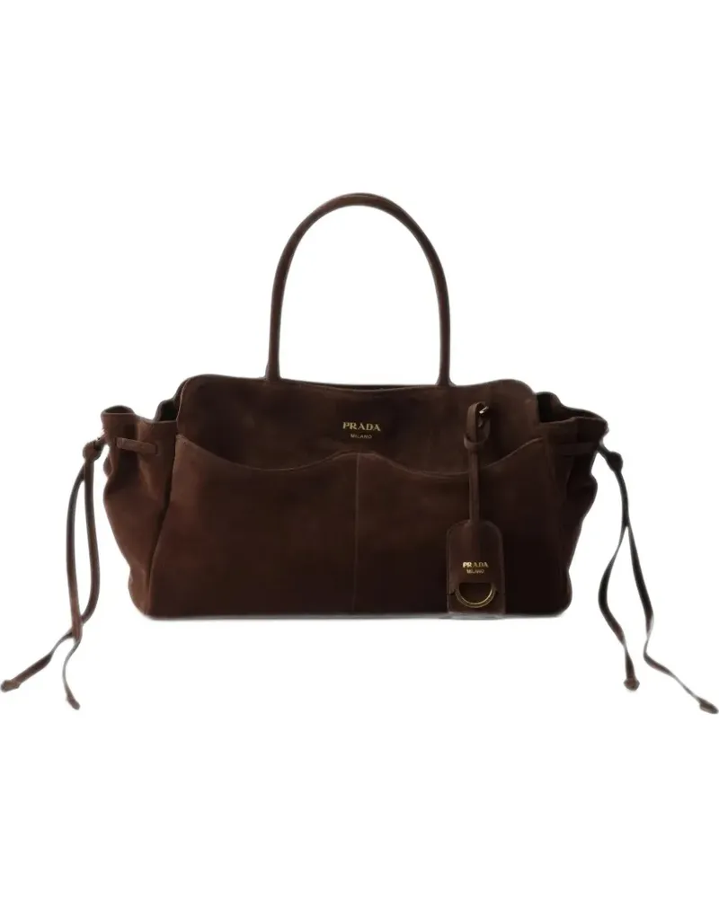 Prada Große  Allusion Tasche aus Wildleder - Braun Braun