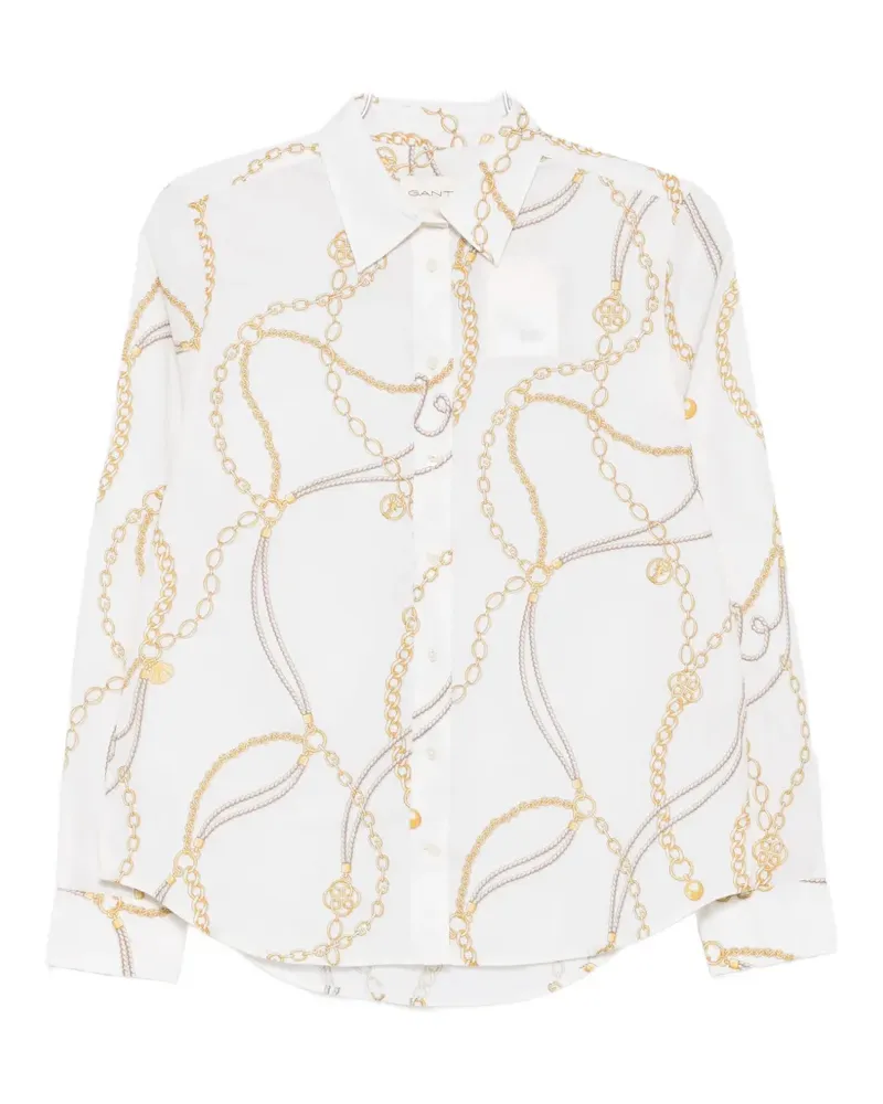 Gant chain-print long-sleeve shirt - Weiß Weiß