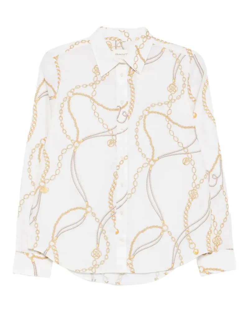 Gant chain-print long-sleeve shirt - Weiß Weiß