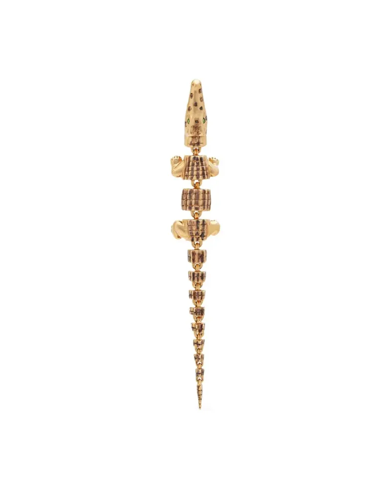 Bibi van der Velden 18kt Alligator Gelbgoldohrring mit Kristallen Gold
