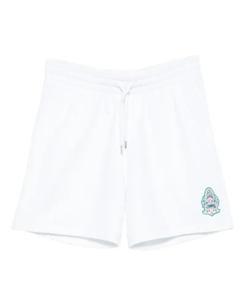 Casablanca Paris Shorts mit grafischem Patch - Weiß Weiß