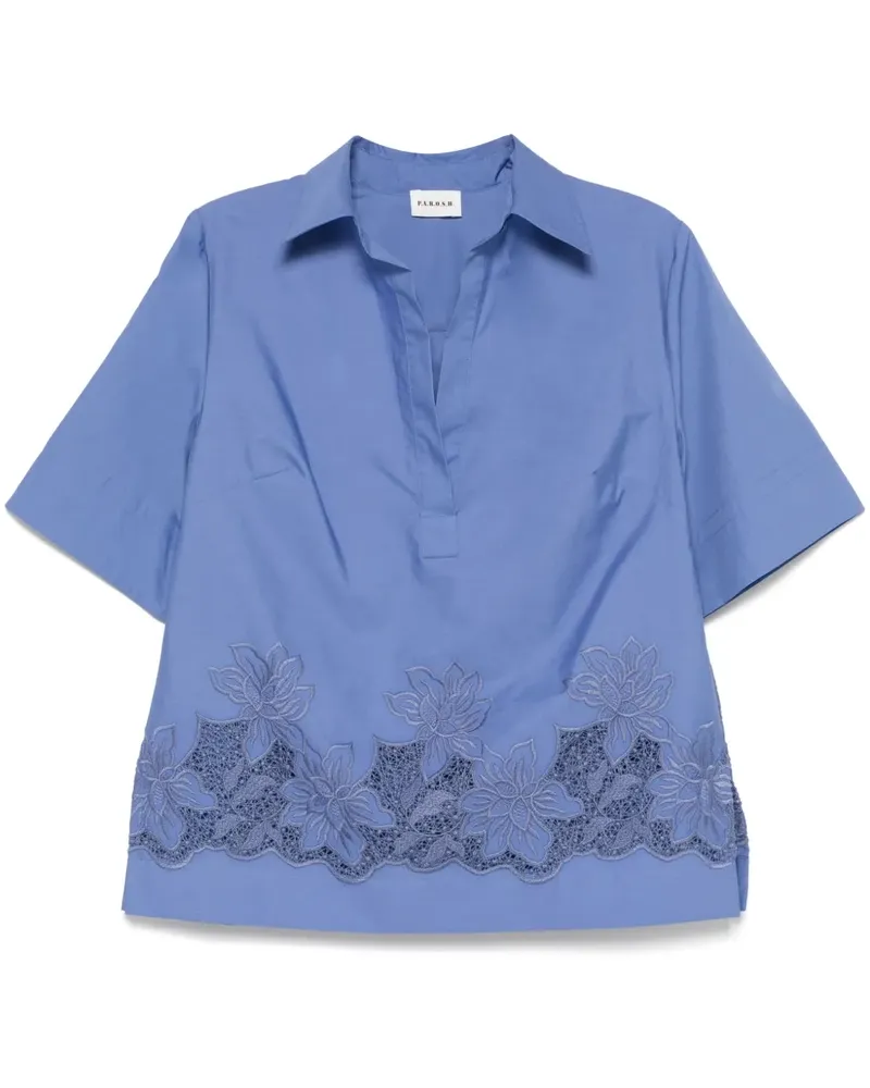 P.A.R.O.S.H. P.A.R.O H. Bluse mit Blumenstickerei - Blau Blau