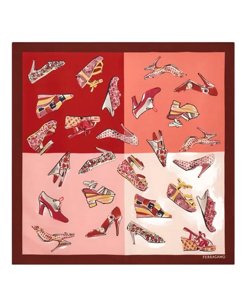 Ferragamo Genio-print silk scarf - Rot Rot