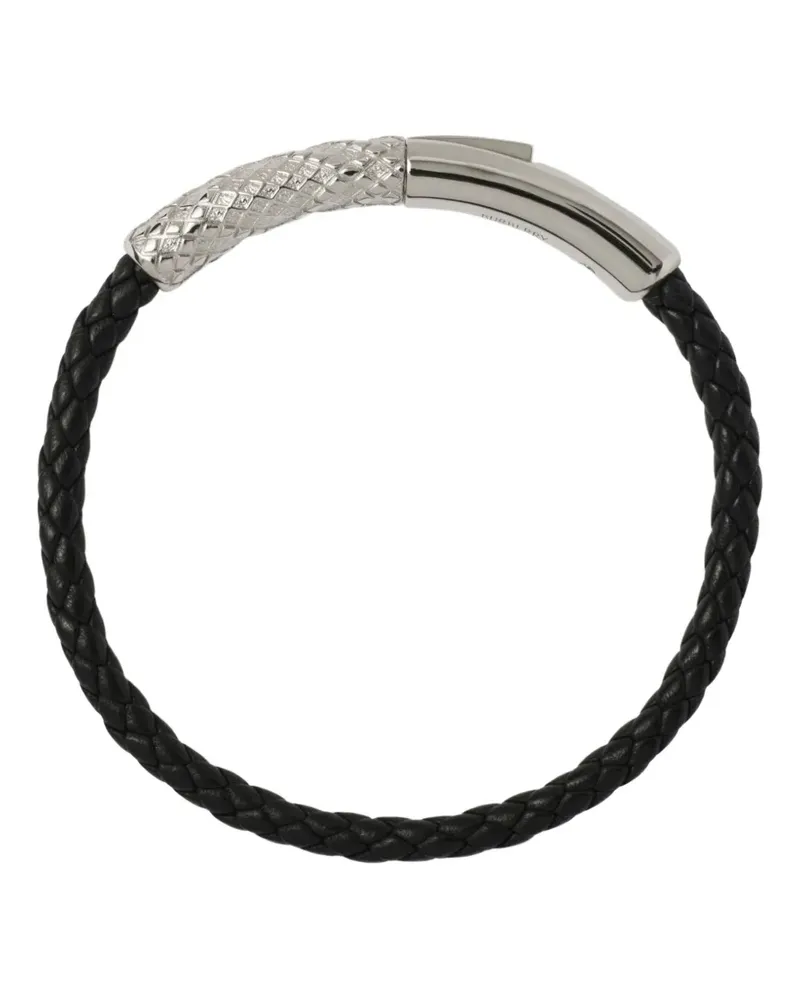 Burberry Lederarmband mit Check - Schwarz Schwarz