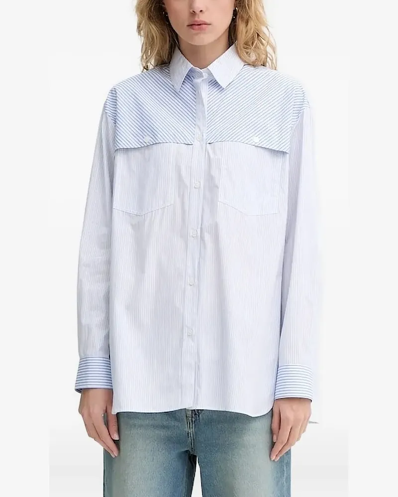 Paul Smith Hemd mit gestreiften Einsätzen - Blau Blau
