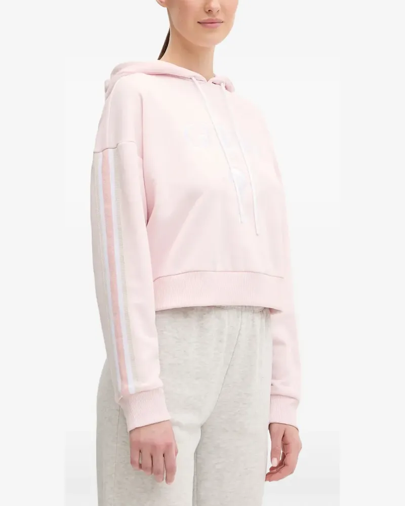 Guess logo-embroidered side-stripe hoodie - Rosa Rosa