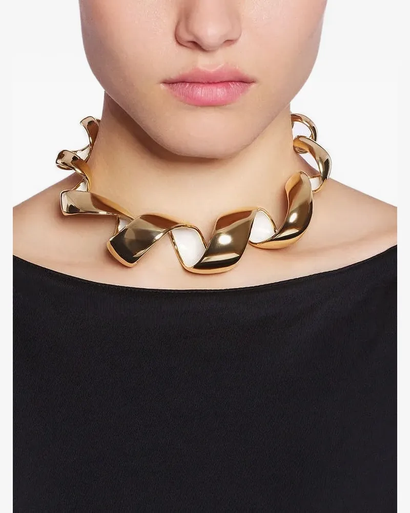 Lanvin twisted polished necklace - Gold Gold