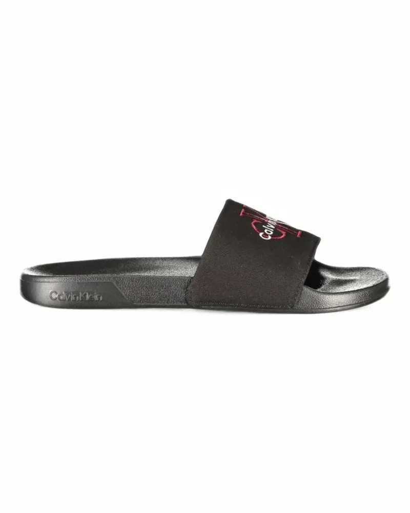 Calvin Klein Pantoletten mit Logo-Print - Schwarz Schwarz