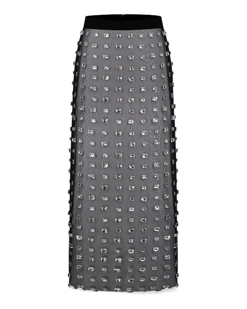 Nuè Verzierter Midirock - Schwarz Schwarz