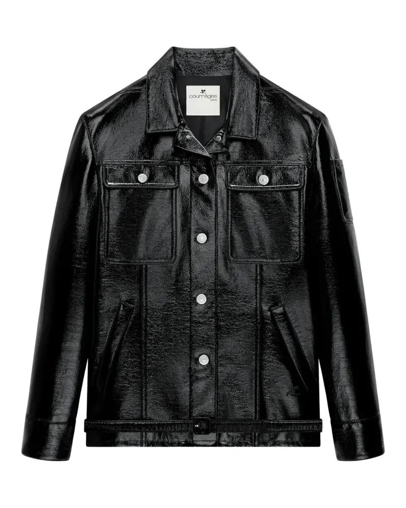 Courrèges Jacke mit Gürtel - Schwarz Schwarz