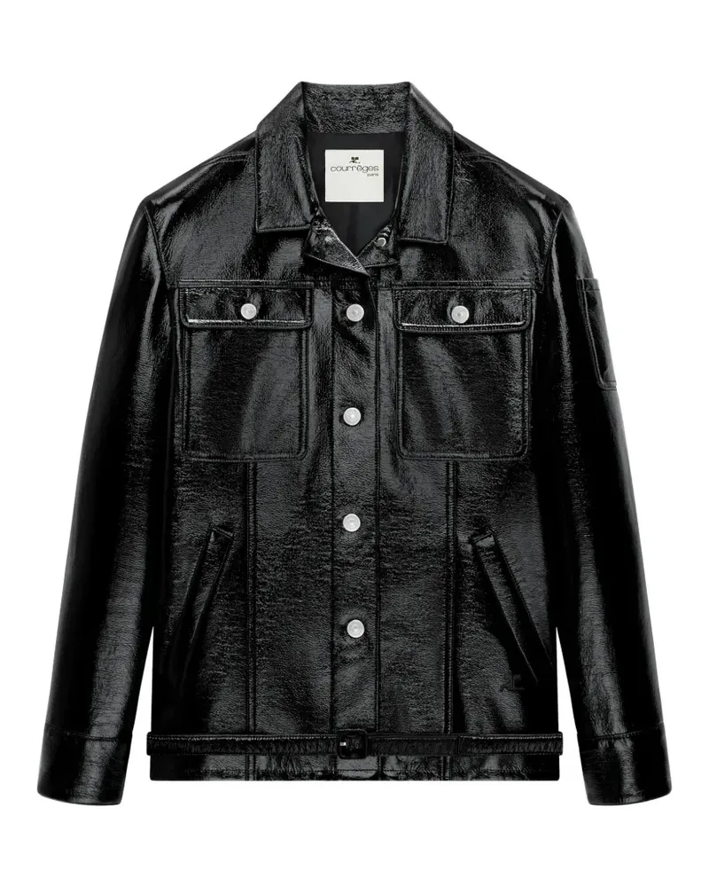 Courrèges Jacke mit Gürtel - Schwarz Schwarz