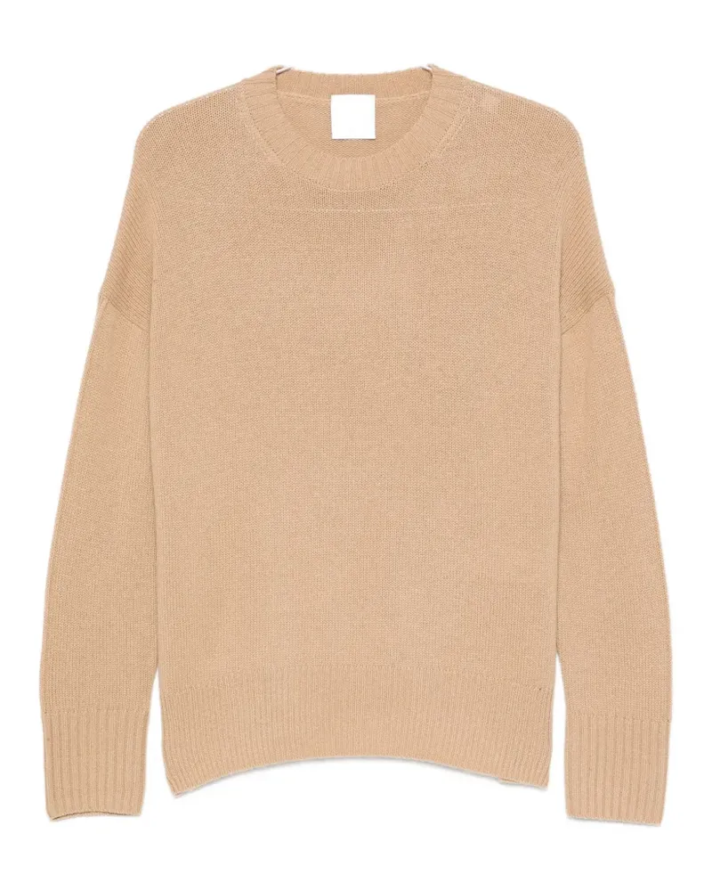 ALLUDE ribbed-knit crew-neck sweater - Nude Nude