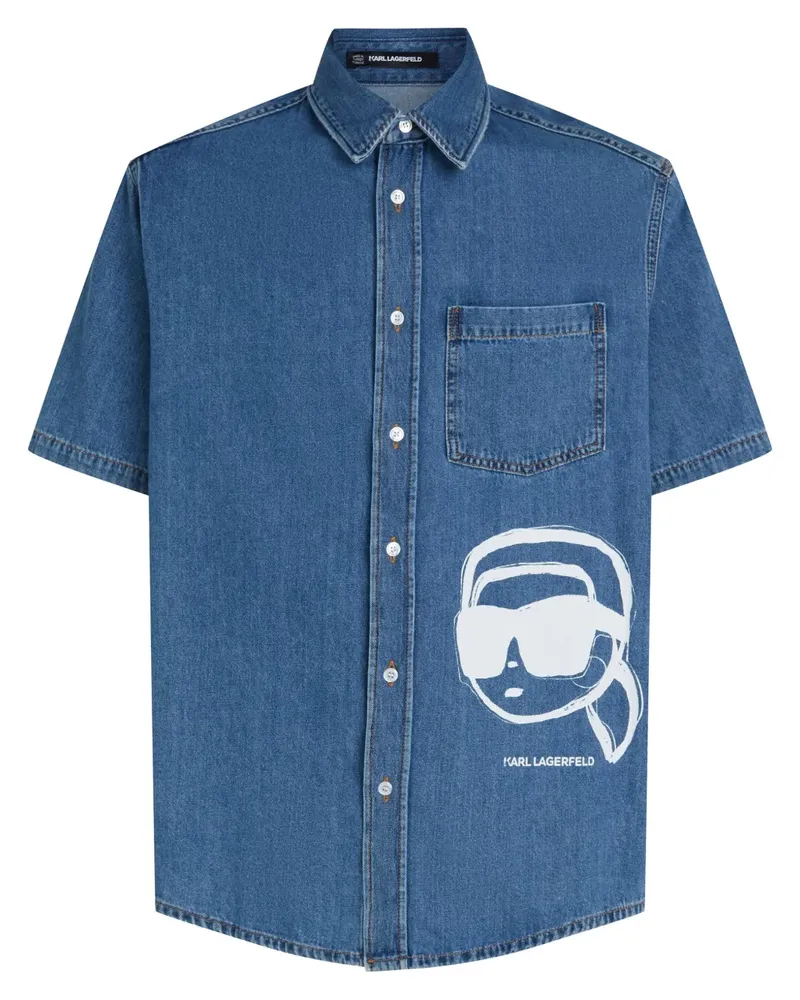 Karl Lagerfeld Ikon Jeanshemd - Blau Blau