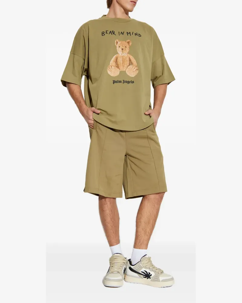 Palm Angels Shorts mit Logo - Grün Grün