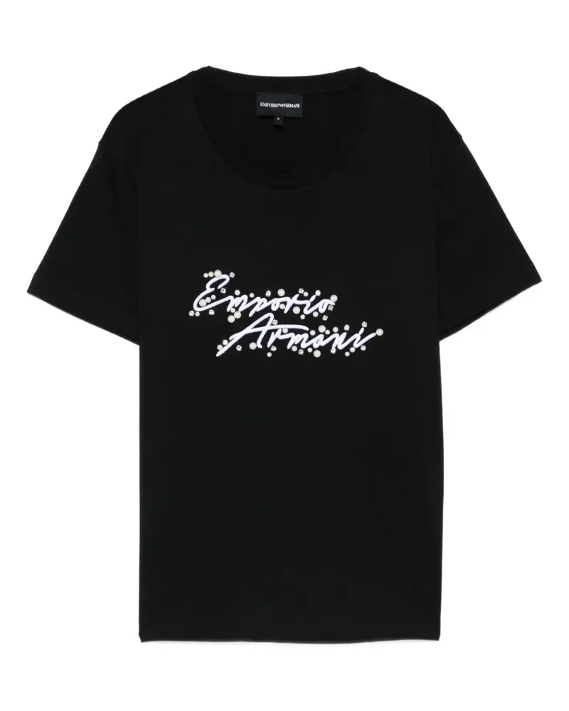 Emporio Armani embellished T-shirt - Schwarz Schwarz