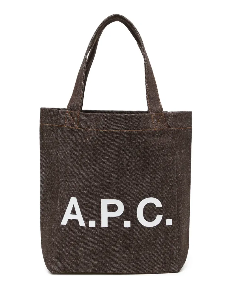 A.P.C. Handtasche mit Logo-Print - Silber Silber