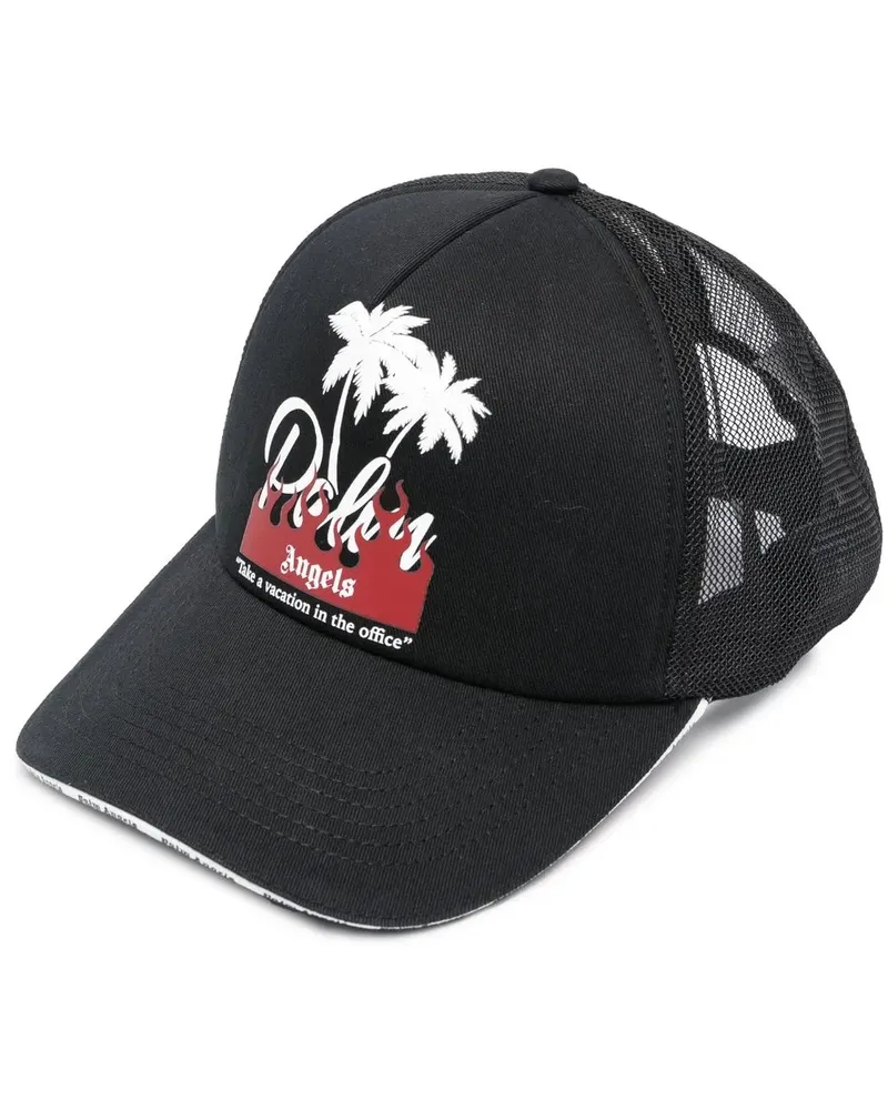 Palm Angels Baseballkappe mit Palmen-Print - Schwarz Schwarz