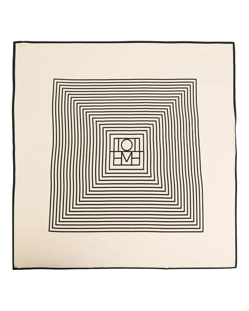 Totême striped geometric silk scarf - Nude Nude