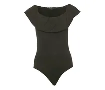 Schulterfreier Playsuit - Schwarz