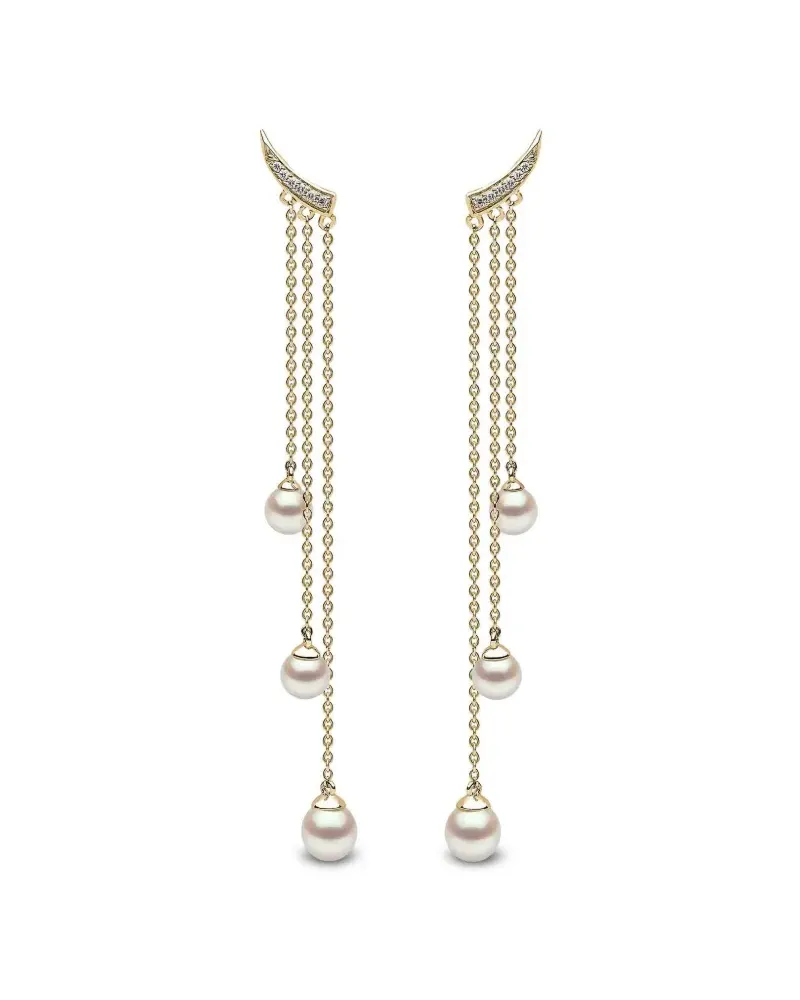 YOKO London Freshwater pearl and diamond Apex earrings - Gold Gold
