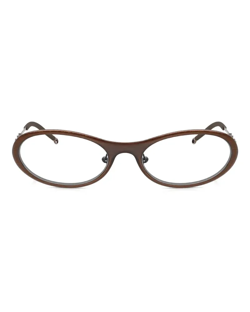 Diesel Brille mit geometrischem Gestell - Braun Braun
