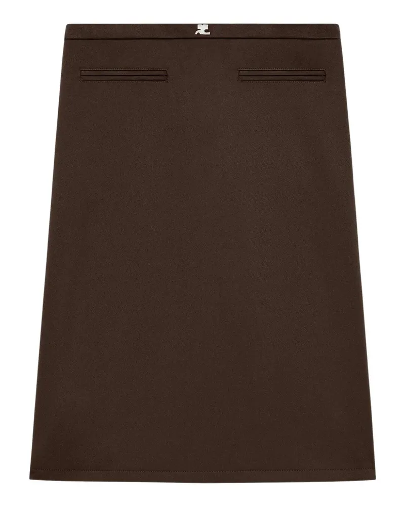 Courrèges logo-detail midi skirt - Braun Braun