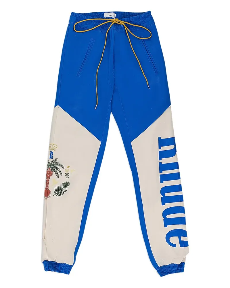 RHUDE palm tree track pants - Blau Blau