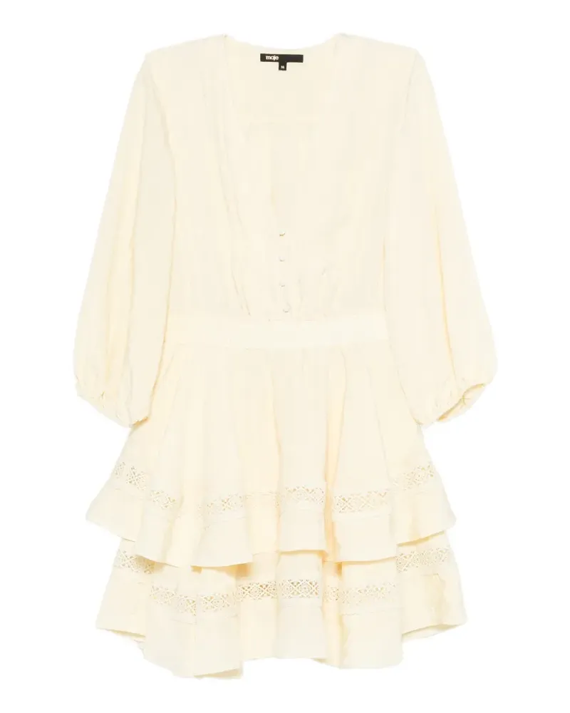 Maje Gestuftes Minikleid mit Rüschen - Gelb Gelb