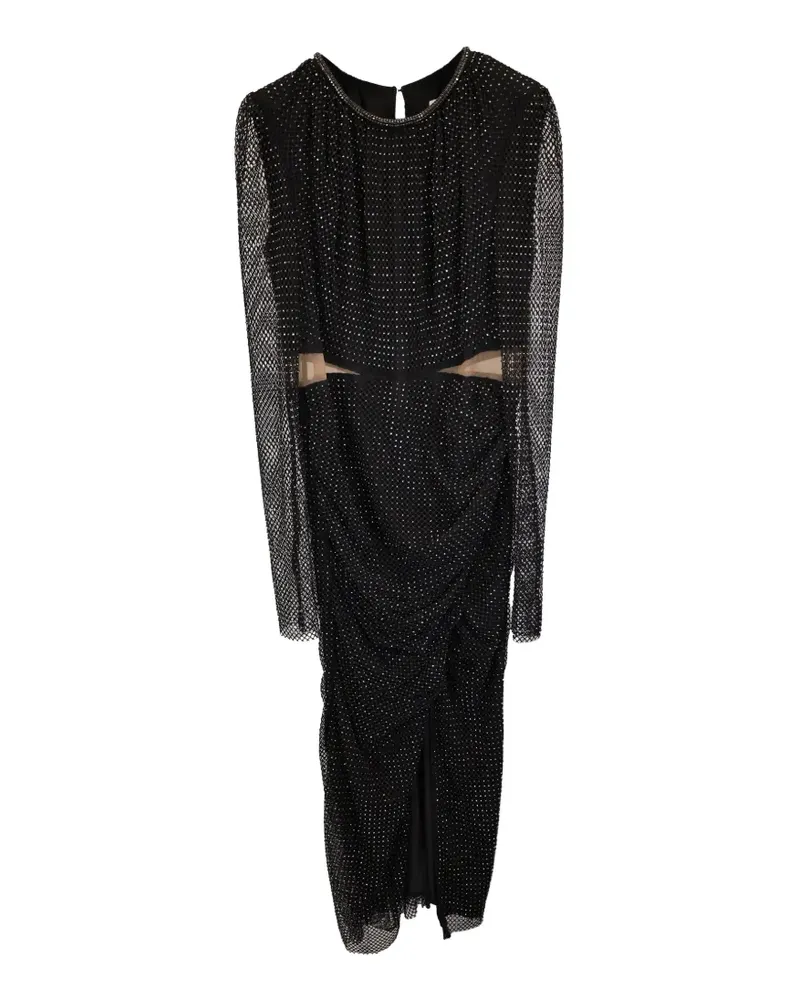 Self-Portrait Diamante Mesh cut-out dress - Schwarz Schwarz