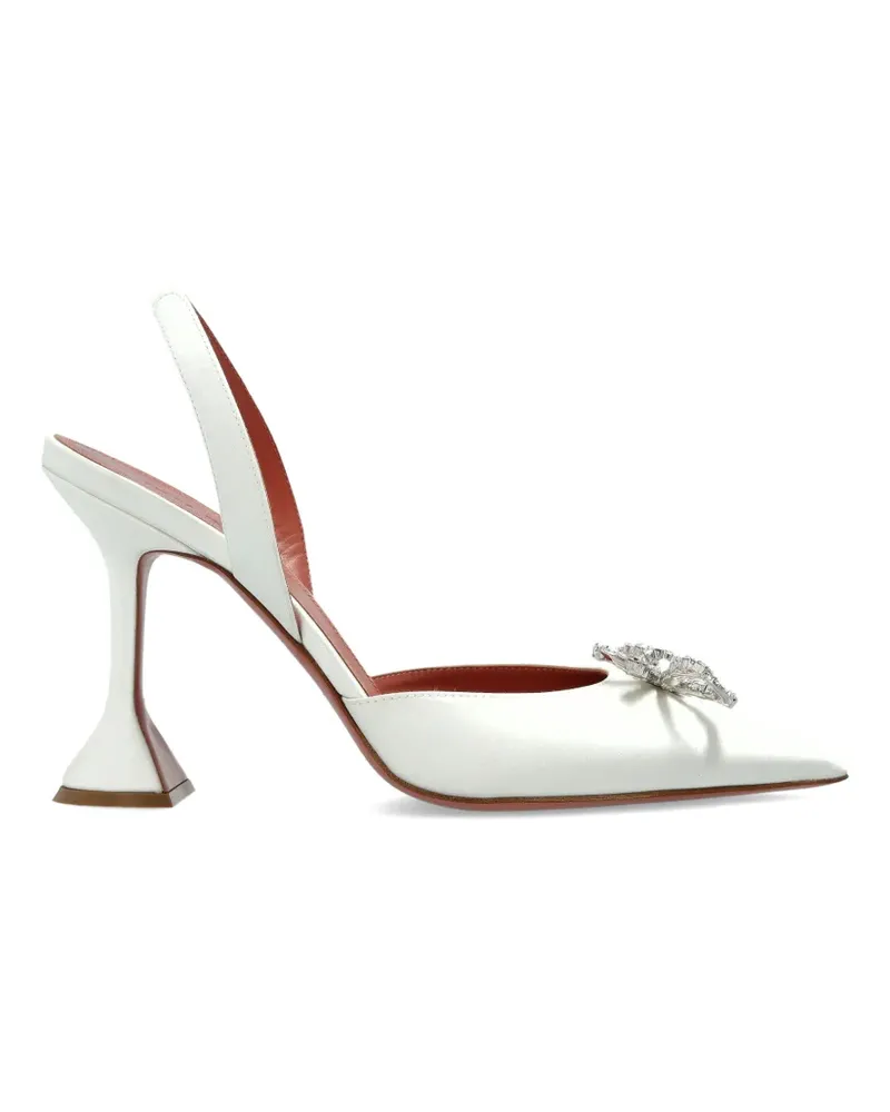 Amina Muaddi Rosie crystal bow sling pumps - Weiß Weiß