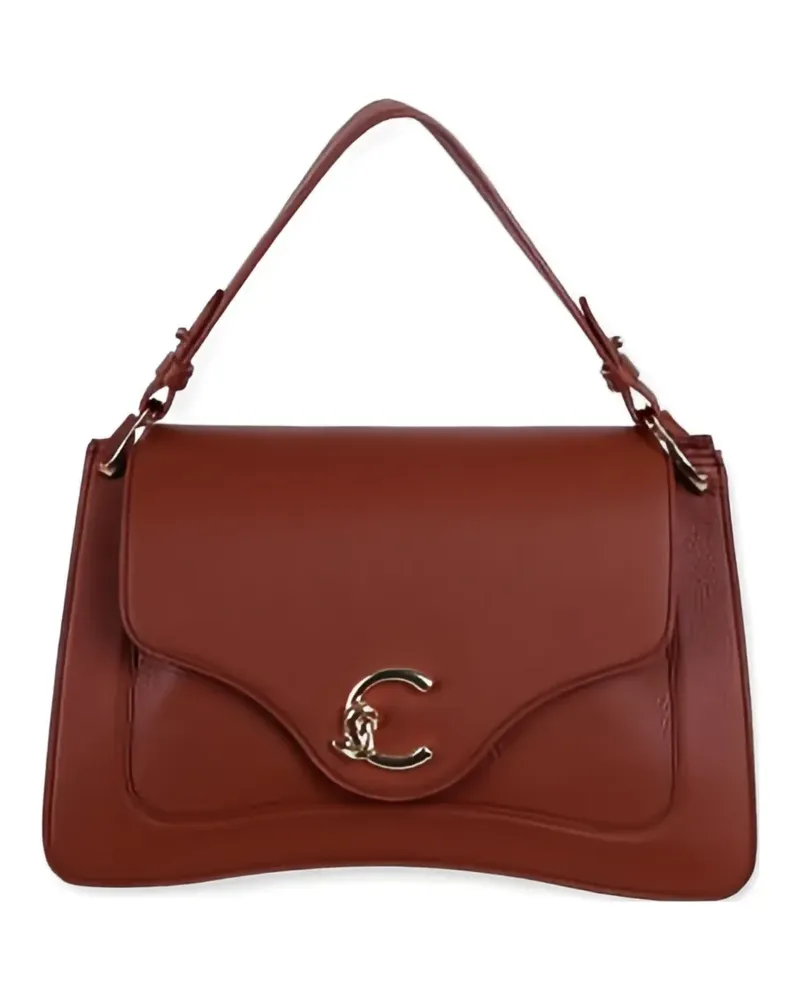 Coccinelle medium C-Me logo plaque tote bag - Braun Braun