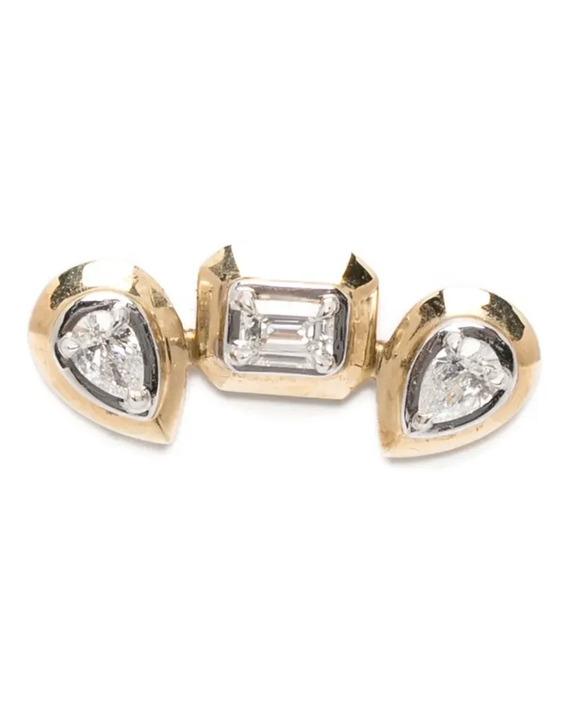 Rainbow K diamond earring - Gold Gold