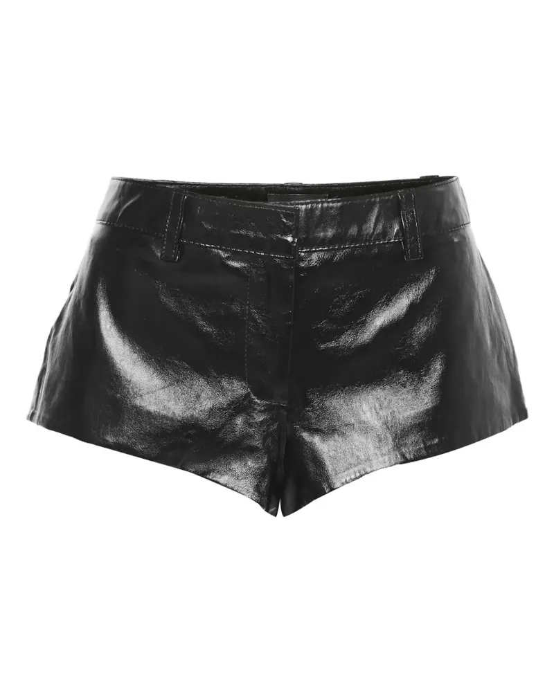 Retrofête leather hot pants - Schwarz Schwarz