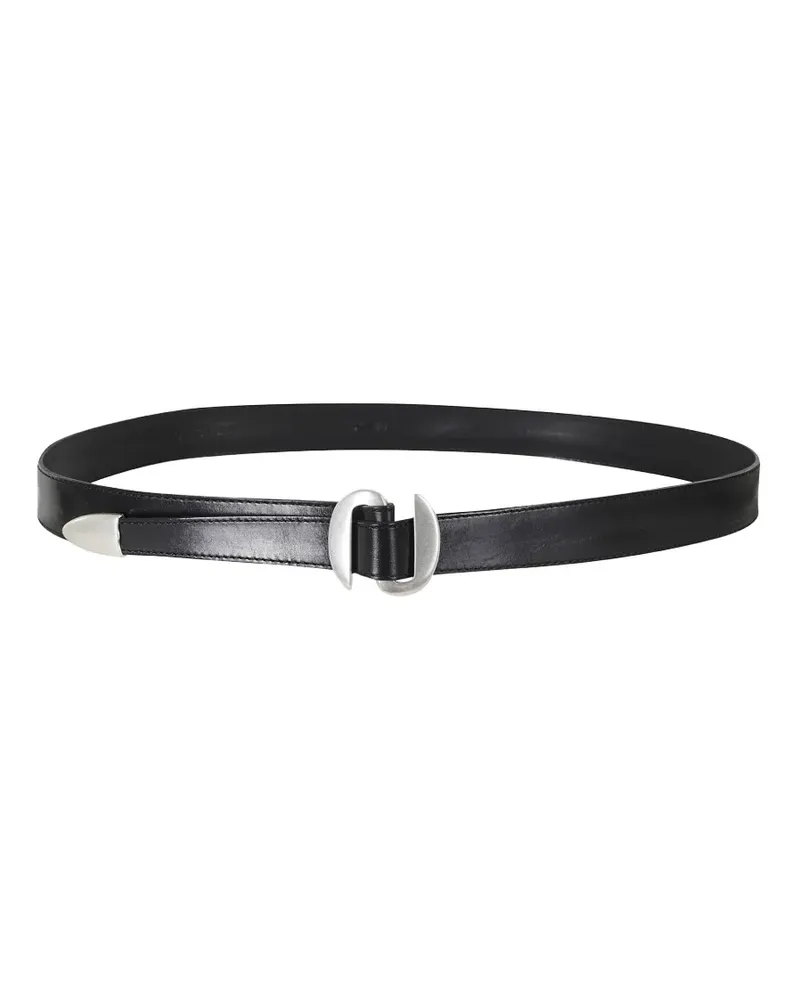 Orciani sculptural-buckle leather belt - Schwarz Schwarz