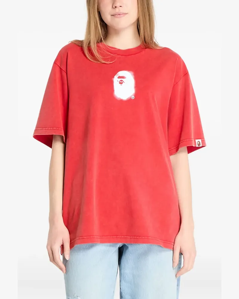 BAPE T-Shirt mit Ape Head-Print - Rot Rot