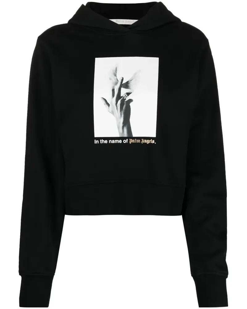 Palm Angels Hoodie mit Print - Schwarz Schwarz