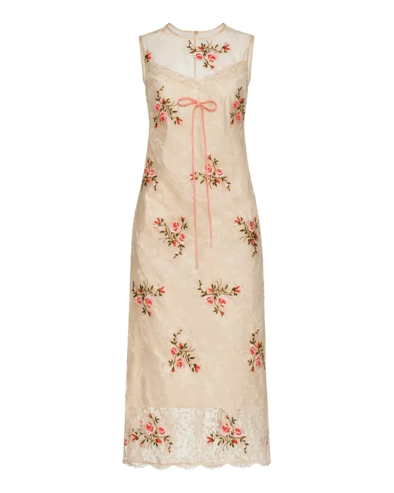 Simone Rocha Spitzenkleid mit Blumenmuster - Nude Nude
