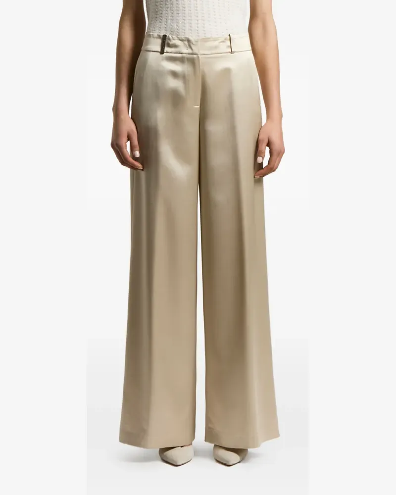 Peserico satin wide-leg trousers - Nude Nude