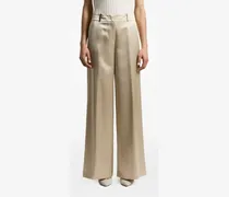 Satinhose mit weitem Bein - Nude