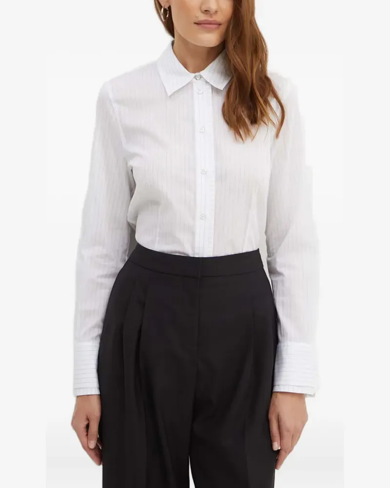 HUGO BOSS striped long-sleeve shirt - Weiß Weiß