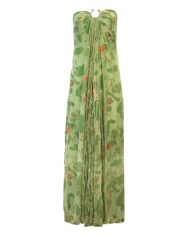 Cult Gaia Gerafftes Renay Kleid mit Blumen-Print - Grün Grün