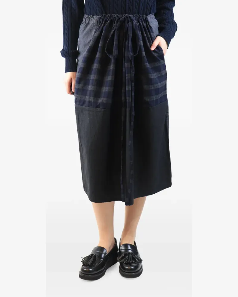 Daniela Gregis drawstring check straight skirt - Grau Grau